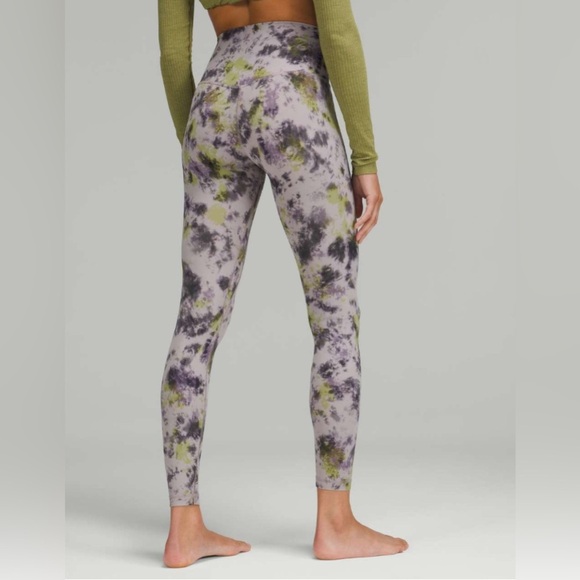 📸Lululemon Align High-Rise Pant 28", Radial Tie Dye Mauve Grey Multi, Size 20 - Picture 3 of 5